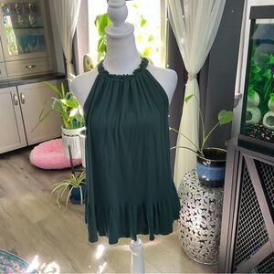 LOFT Dark Green Halter Tank Top